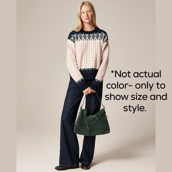 New! J. Crew Berkeley Shoulder Bag in Suede Blonde Espresso - Picture 3 of 16